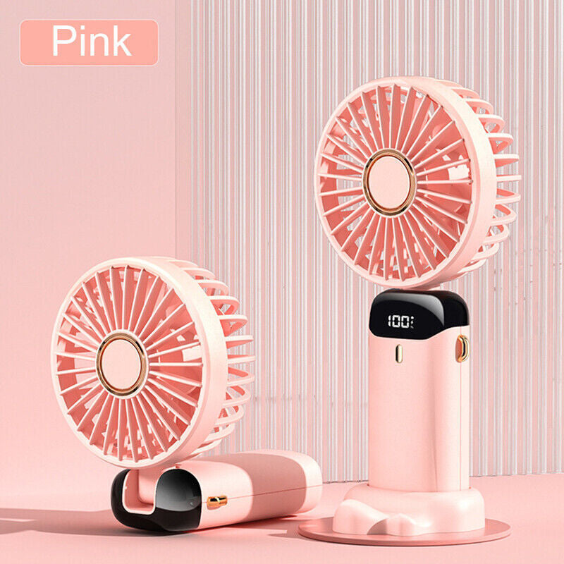 Portable Hand-Held Fan Mini Folding Desk Fan Cooler Cooling USB Rechargeable UK